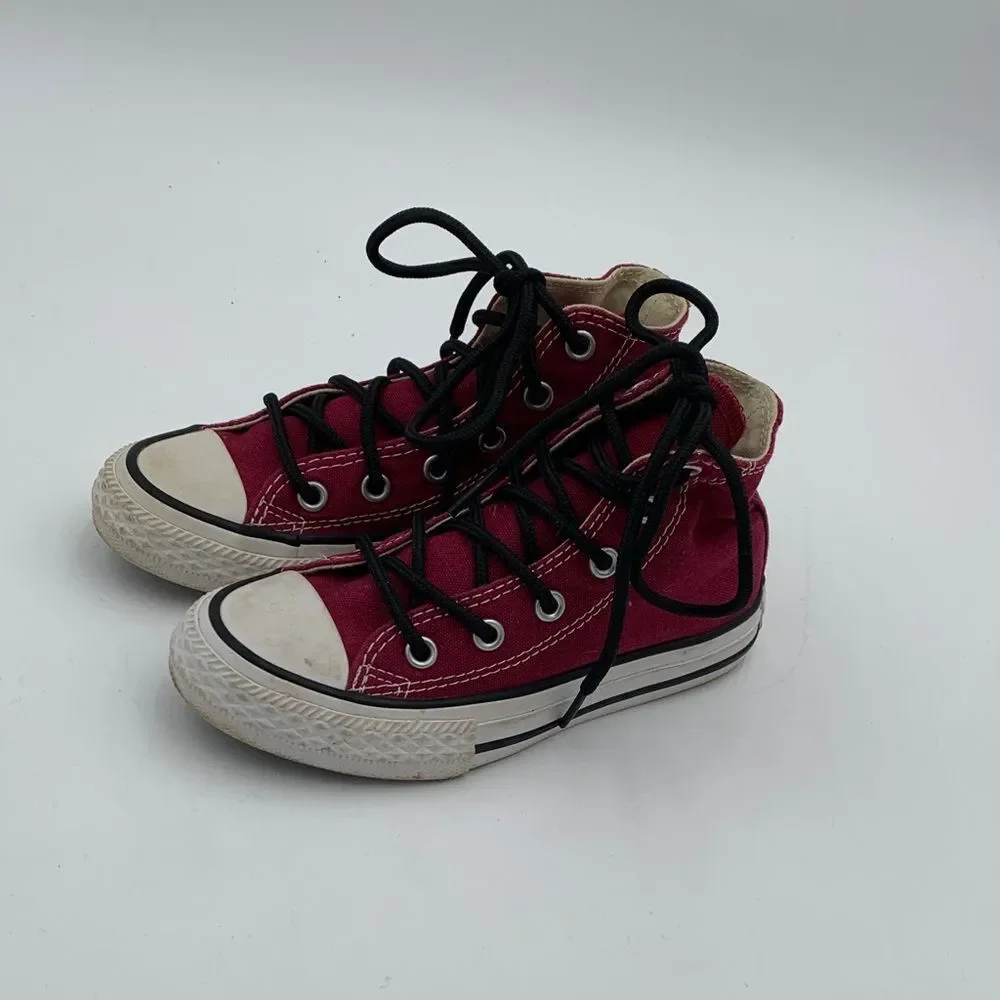 Converse All Star Red High-Top Sneakers with Black Laces kids size 11